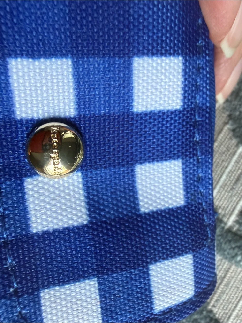 kate spade Blue and White Checkered Key Pouch dog plastic waste bags